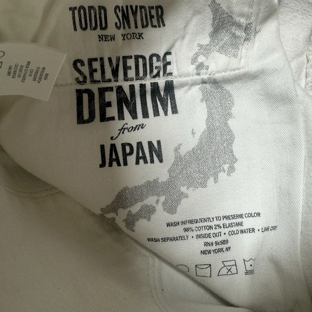 Todd Snyder Jeans Mens 30x29 White Selvedge Denim Distressed Button Fly Japan